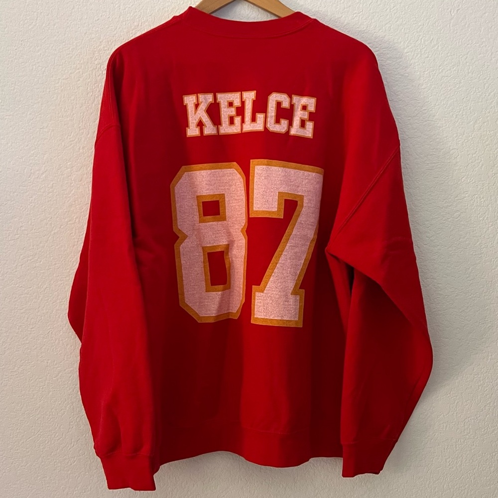 In My Chiefs Era Kelce 87 Kansas City Chiefs Red Sweater - Picture 2 of 6